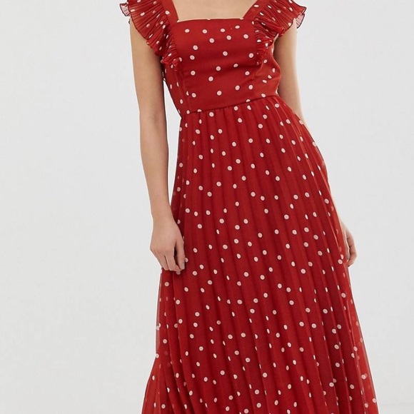 Polka dot dress, length 53, chest 21, waist 19 - Picture 2 of 4